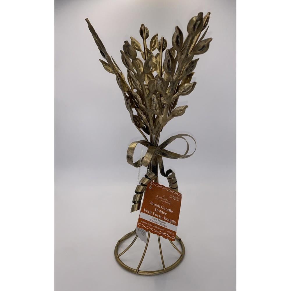 Ashland Fall Small Give Thanks Wheat Candle Holder 12inch NWT
